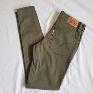 Olive green Levi's 710 super skinny pants